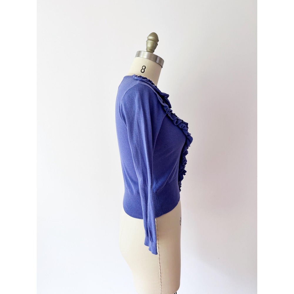 Guinevere Roaming‎ Frills Cardigan Anthropologie Y2K Purple - Picture 5 of 8